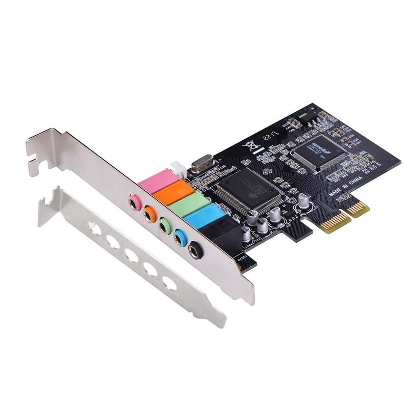 Optimal Shop PCIe Sound Card for PC Windows,5.1 Internal Sound Card with Low Profile Bracket, 3D Stereo PCI-e Audio Card,CMI8738 Chip 32/64 Bit for Windows 7/8/10 - Image 1